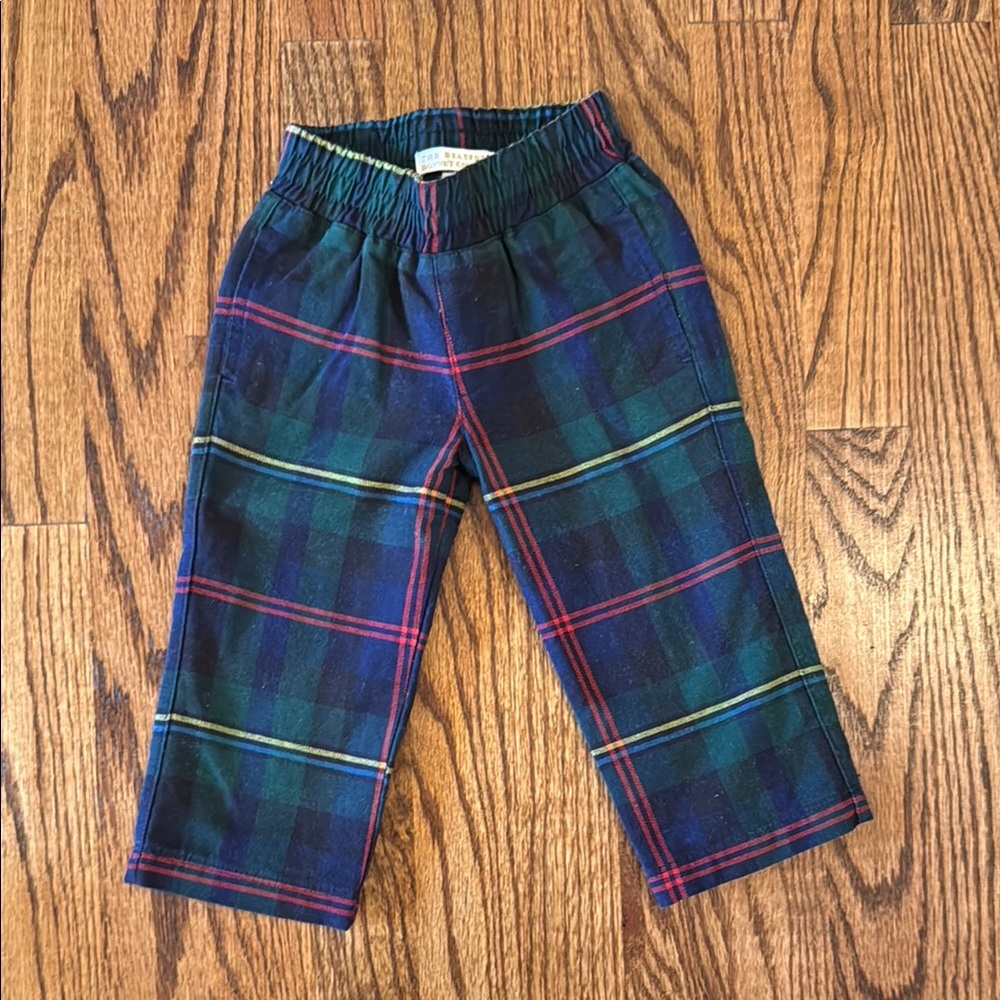 The Beaufort Bonnet Company Plaid Kids Bottoms - Blue and Green